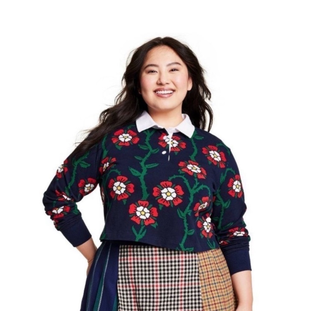 Women's Rose Print Collared Long SleeveRugby Shirt - Rowing Blazers ×
New